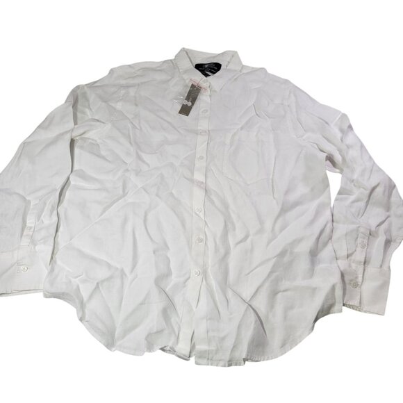 J.Crew Women Baird McNutt Garcon White Irish Linen Button-Down Shirt 14T - Picture 1 of 7